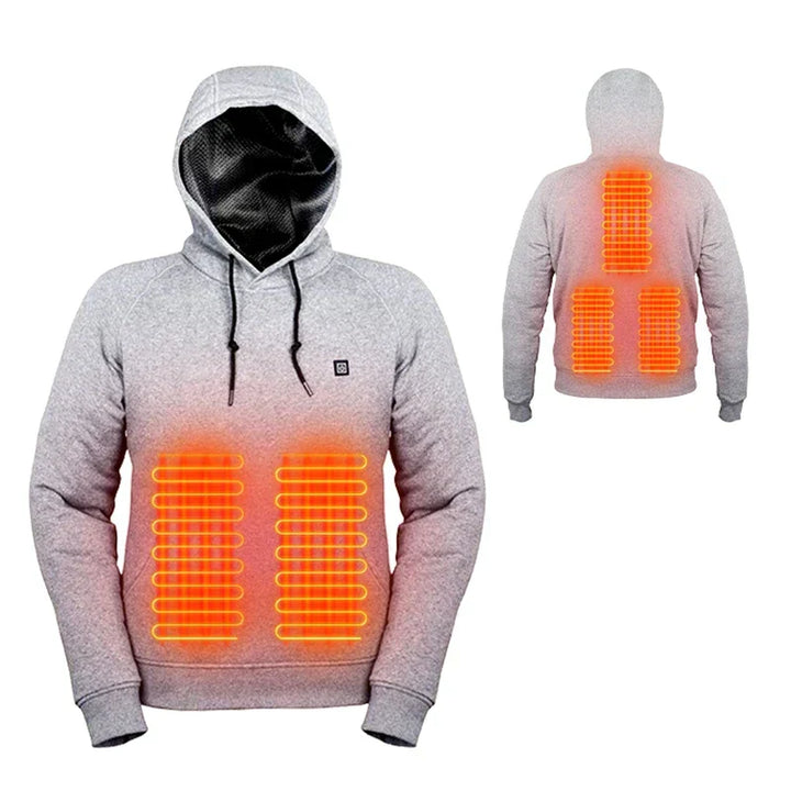 Heated Unisex Hoodie - ThermaHoodie-Gray-S-Nora Luxe