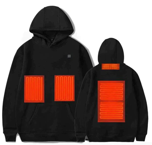 Heated Unisex Hoodie - ThermaHoodie-Gray-S-Nora Luxe