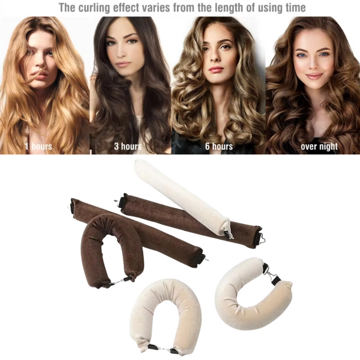 Heatless Hair Curler Set - Soft Curls While You Sleep-Beige-3 pieces-Nora Luxe
