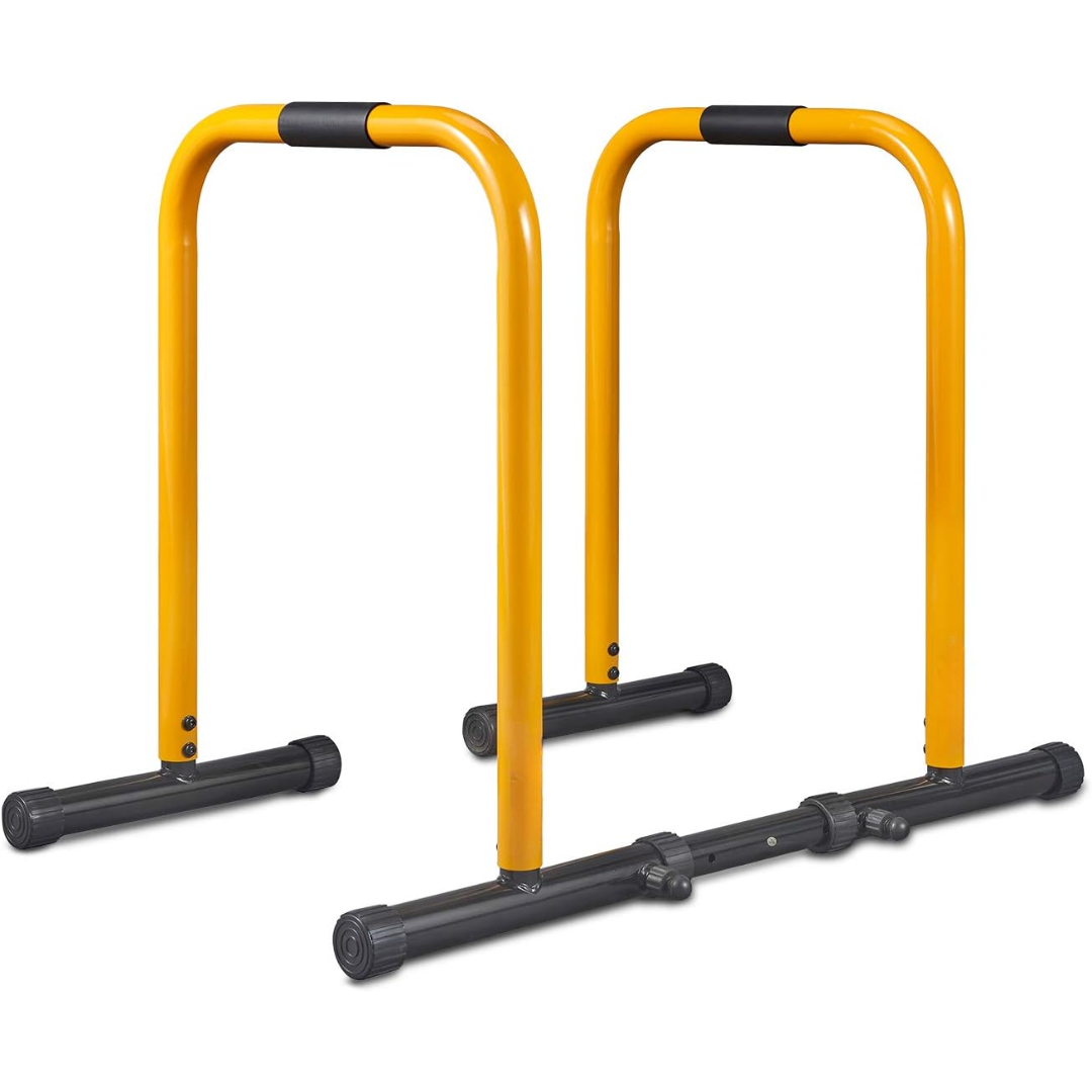 Heavy Dip Station & Push-up Stand for Home Fitness-Yellow-Nora Luxe