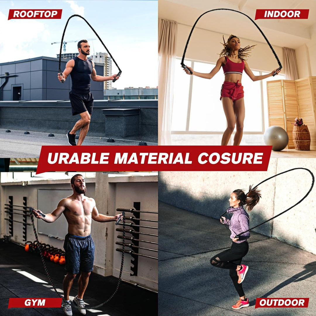 Heavy Weighted Jump Rope-1.2 kg = 2.65 lbs-Nora Luxe