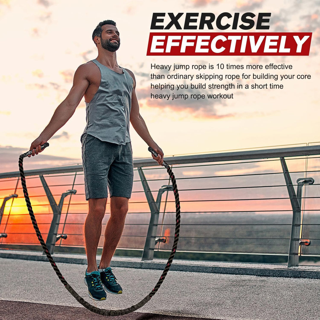 Heavy Weighted Jump Rope-1.2 kg = 2.65 lbs-Nora Luxe
