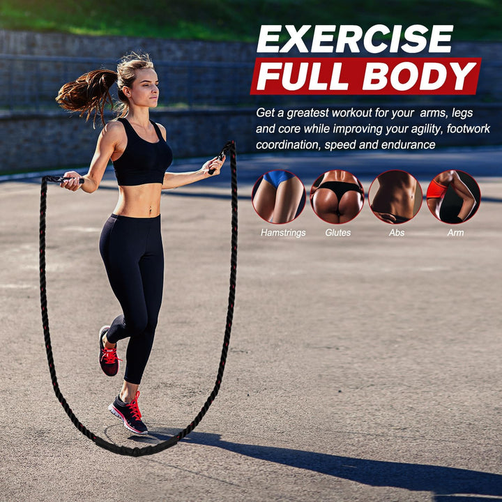 Heavy Weighted Jump Rope-1.2 kg = 2.65 lbs-Nora Luxe