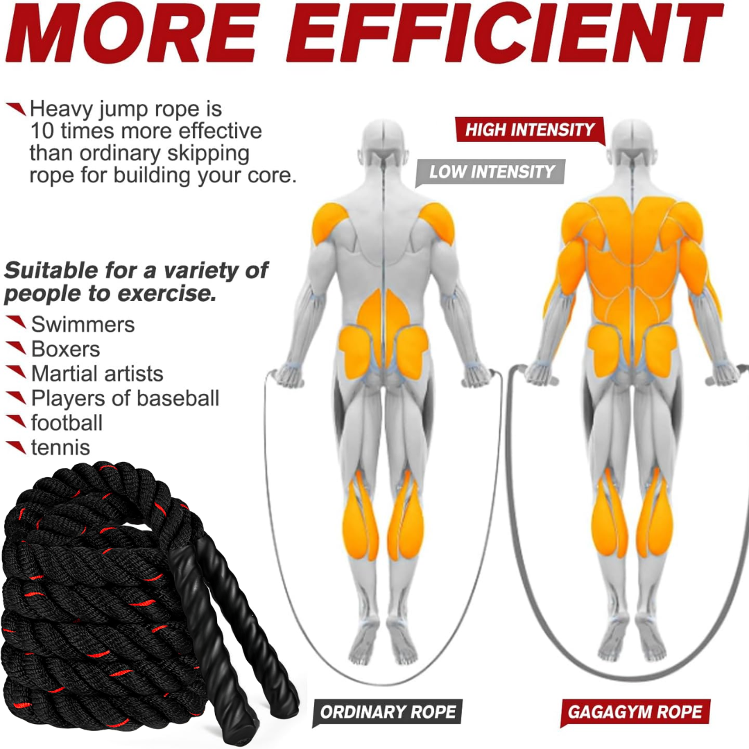 Heavy Weighted Jump Rope-1.2 kg = 2.65 lbs-Nora Luxe