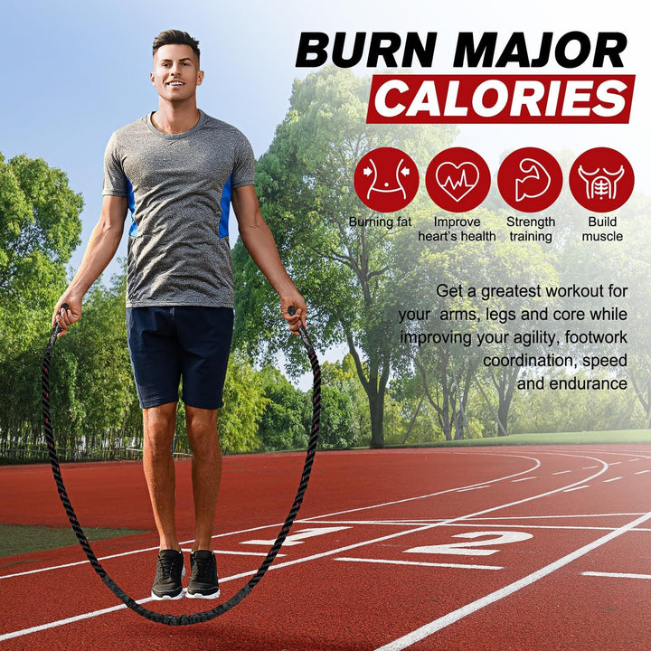 Heavy Weighted Jump Rope-1.2 kg = 2.65 lbs-Nora Luxe