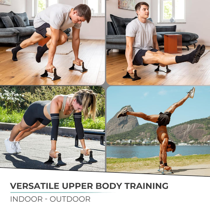 Heavy Wooden Push-Up Handles - Non-slip Parallettes Bars-Nora Luxe