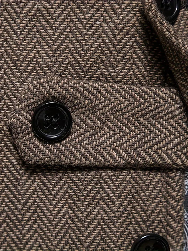Herringbone Blazer for Men - Niklas-Khaki-S-Nora Luxe