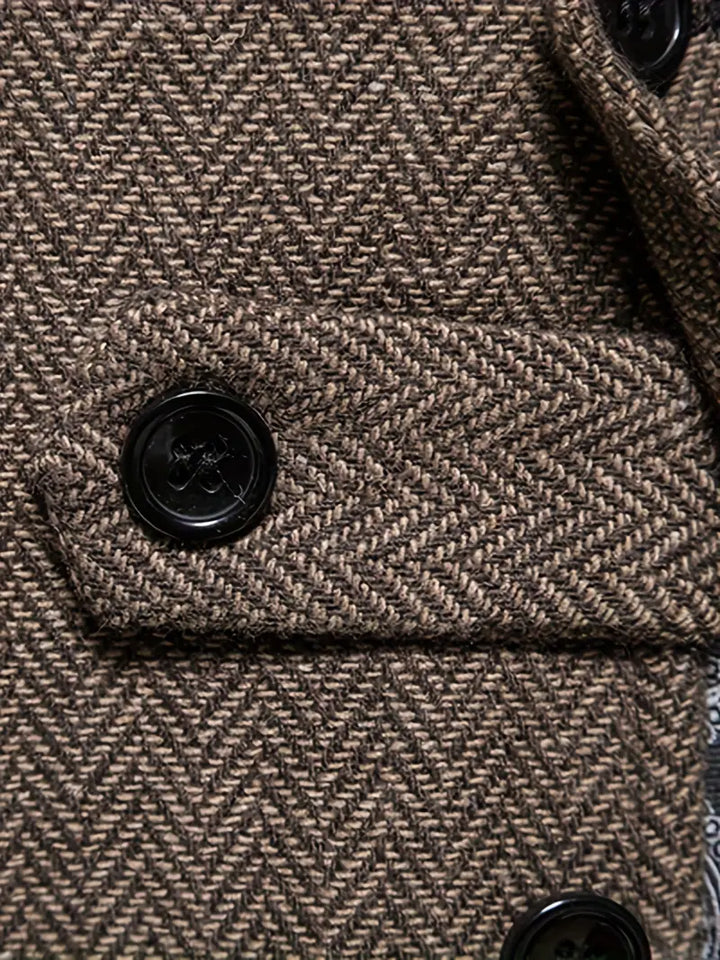 Herringbone Blazer for Men - Niklas-Khaki-S-Nora Luxe