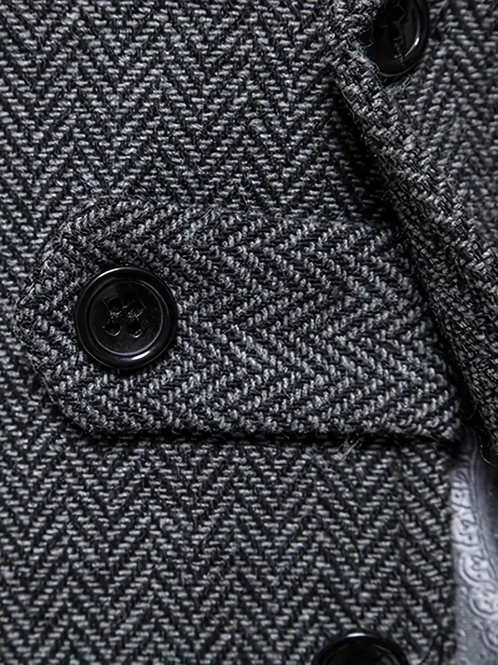 Herringbone Blazer for Men - Niklas-Khaki-S-Nora Luxe