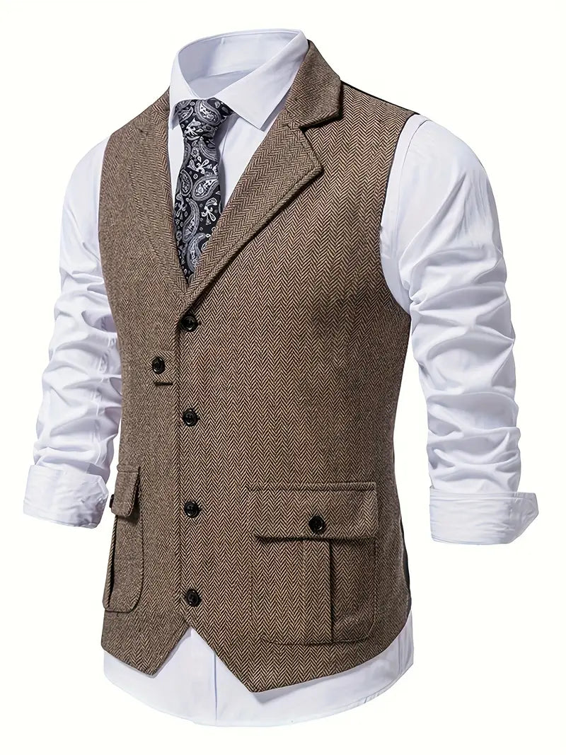 Herringbone Blazer for Men - Niklas-Khaki-S-Nora Luxe