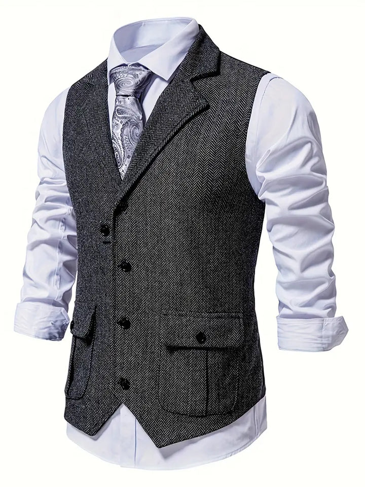Herringbone Blazer for Men - Niklas-Khaki-S-Nora Luxe