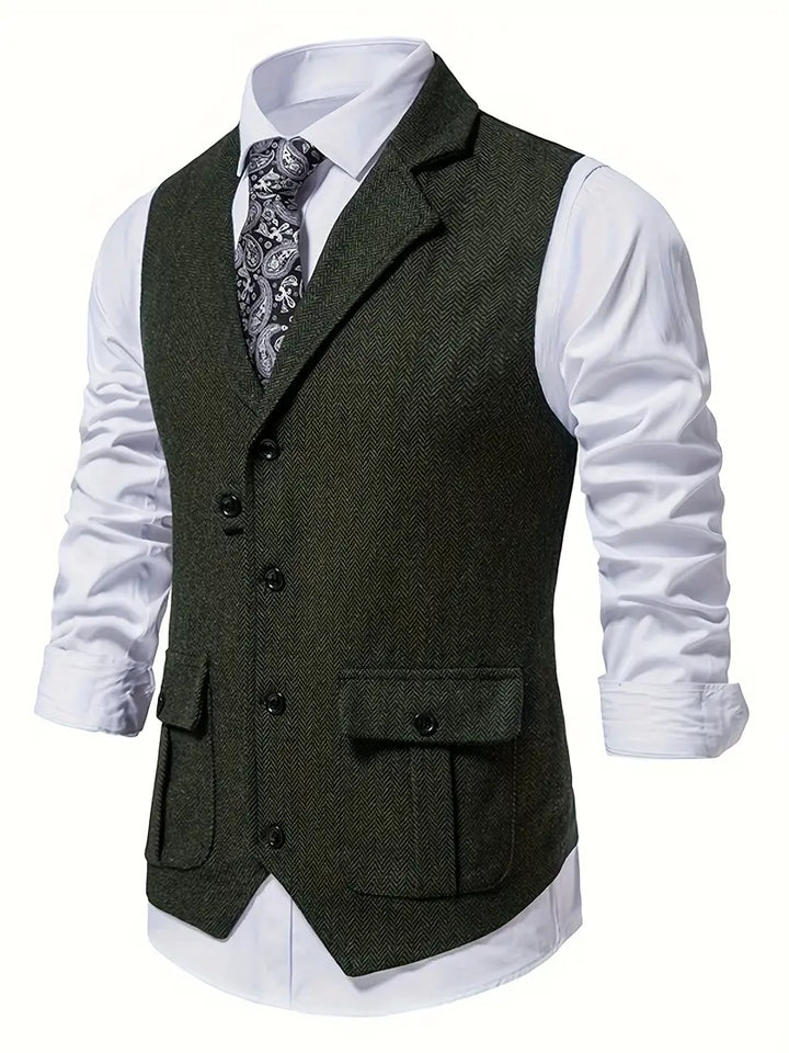 Herringbone Blazer for Men - Niklas-Khaki-S-Nora Luxe