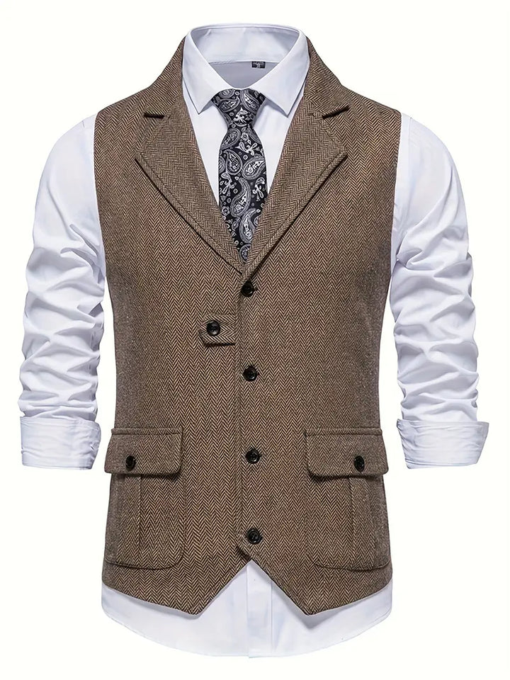 Herringbone Blazer for Men - Niklas-Khaki-S-Nora Luxe
