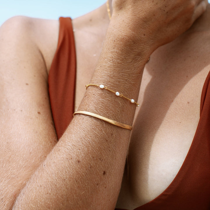 Herringbone Bracelet - Lana-Gold-Nora Luxe