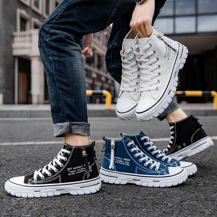 High Sneakers for Men - Viggo FlexCity-White-6-Nora Luxe