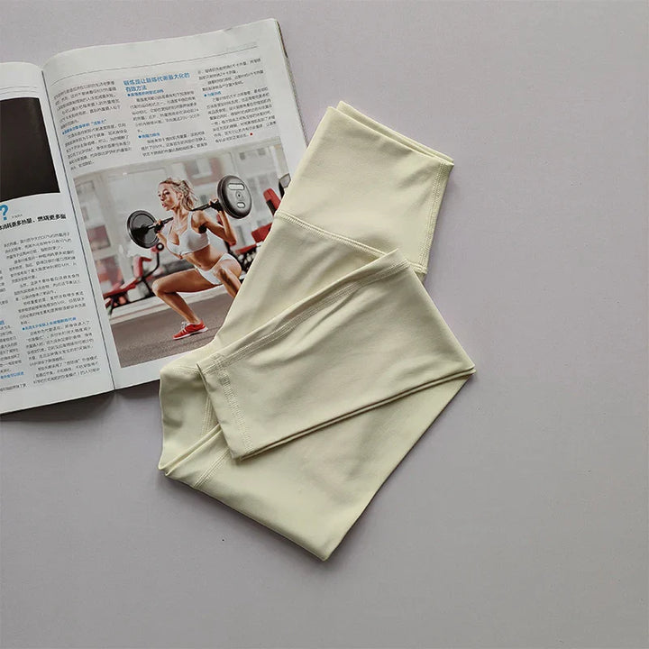 High Waist Hip Lift Yoga Legging - Aria-Beige-S-Nora Luxe