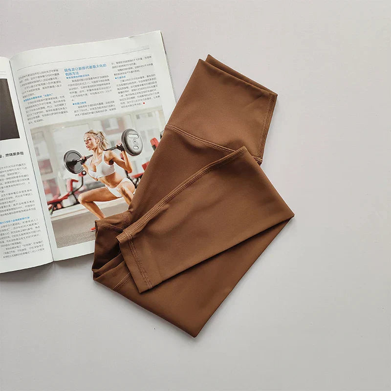 High Waist Hip Lift Yoga Legging - Aria-Brown-S-Nora Luxe