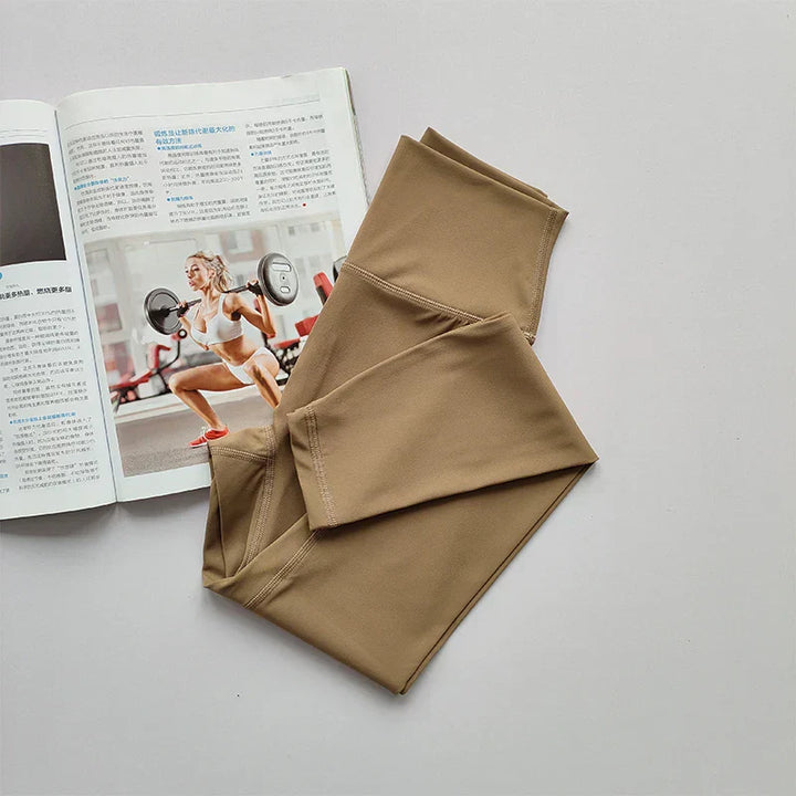 High Waist Hip Lift Yoga Legging - Aria-Light brown-S-Nora Luxe