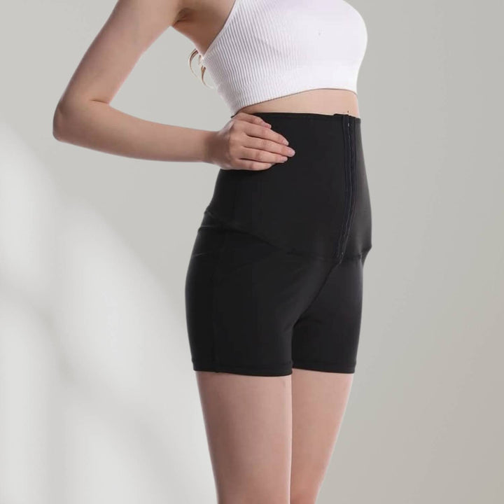High Waist Sauna Sweatpants with Waist Trainer - SweatSculpt-Black/Blue-S-Nora Luxe