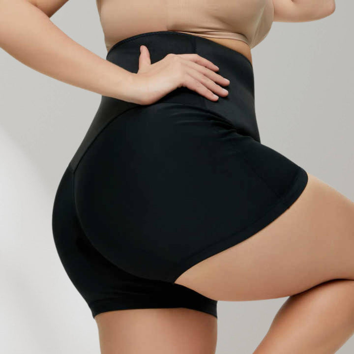 High Waist Sauna Sweatpants with Waist Trainer - SweatSculpt-Black/Blue-S-Nora Luxe