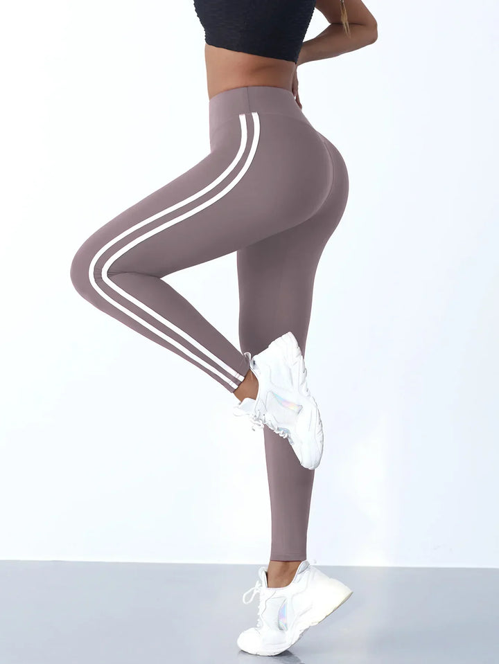 High Waist Yoga Legging - Mila-Grey White-S-Nora Luxe