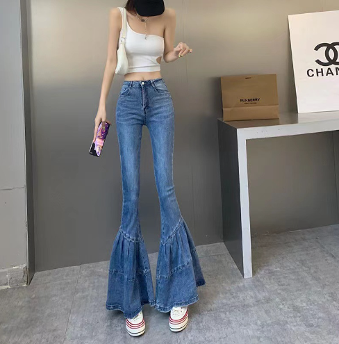 High Waisted Flared Jeans - Mia-Blue-26-Nora Luxe