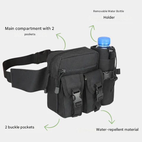 Hip bag for Walking and Cycling - AdventureBelt-Black-Nora Luxe