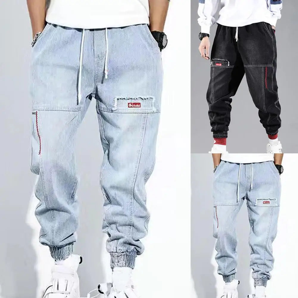 Hiphop Cargo Trousers for Men - Jesse-Light Blue-M-Nora Luxe