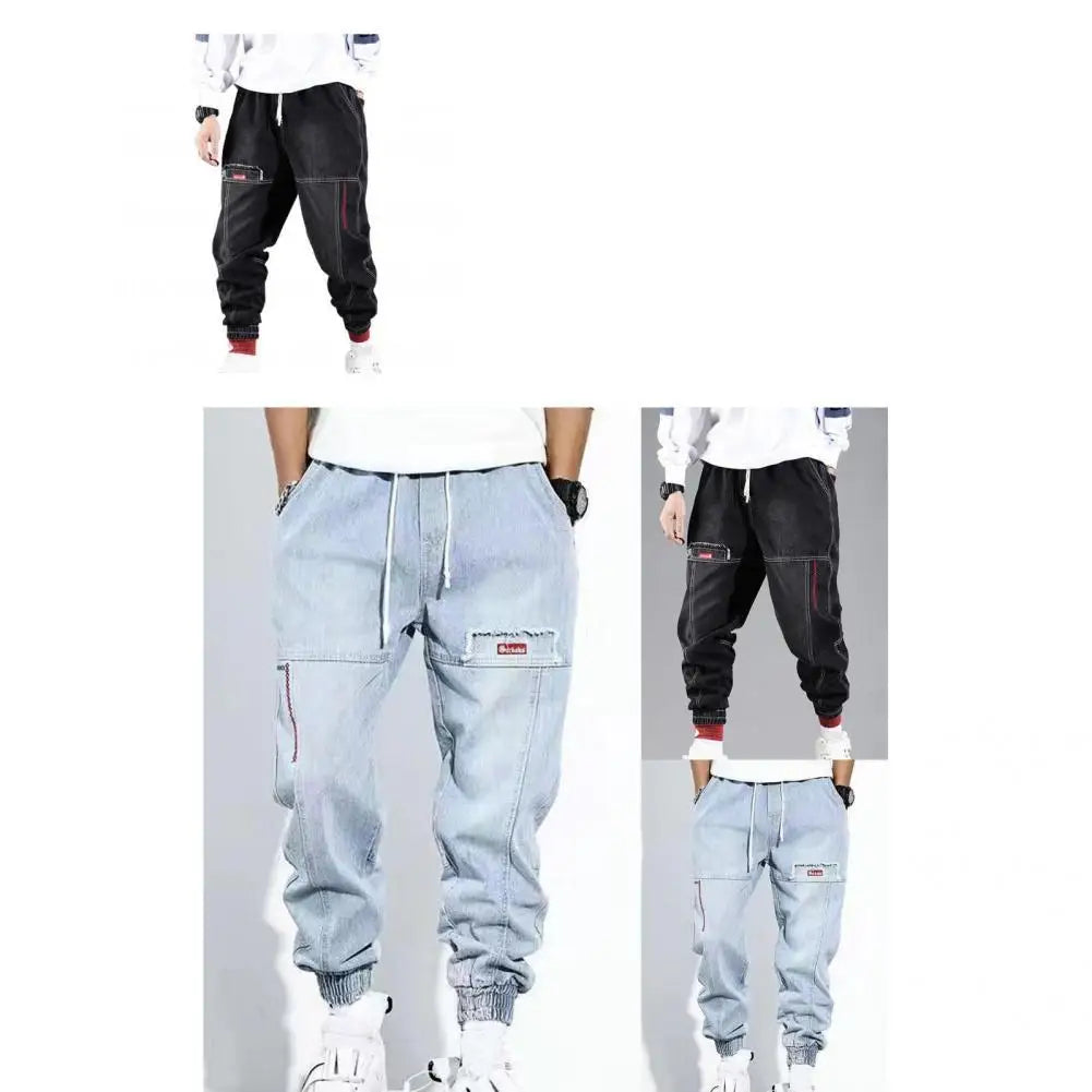 Hiphop Cargo Trousers for Men - Jesse-Light Blue-M-Nora Luxe