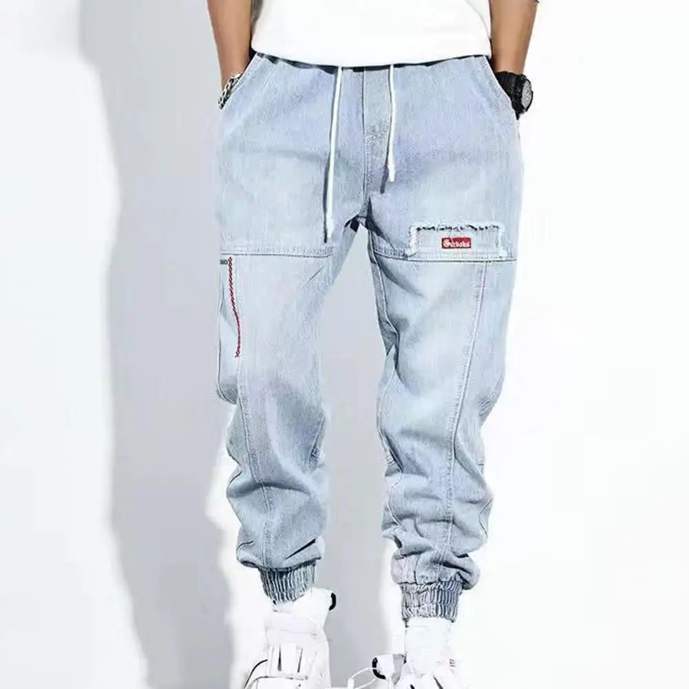 Hiphop Cargo Trousers for Men - Jesse-Light Blue-M-Nora Luxe