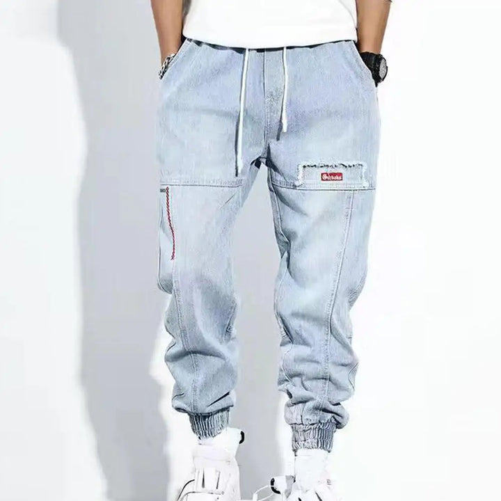 Hiphop Cargo Trousers for Men - Jesse-Light Blue-M-Nora Luxe