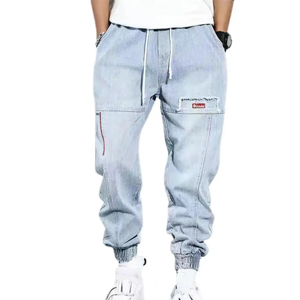 Hiphop Cargo Trousers for Men - Jesse-Light Blue-M-Nora Luxe