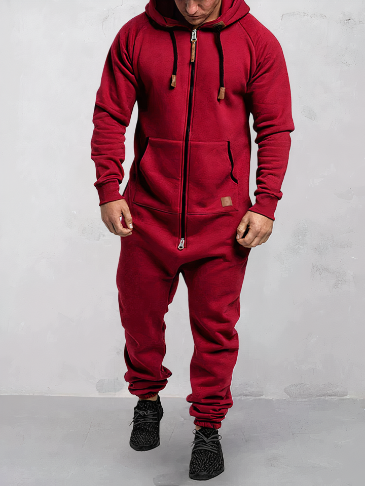 Hoodie Tracksuit for Men - EliteTrack-Red-S-Nora Luxe