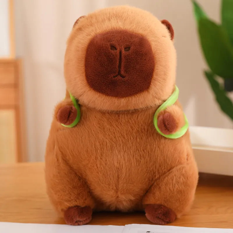 Huggable Capybara with Turtle Backpack - TurtleBuddy-Brown-9.1 in (0.44 lbs)-Nora Luxe