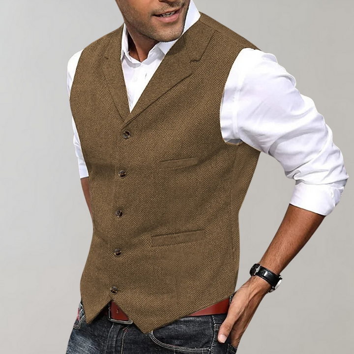 Hugo - Casual Chic Gilet for Men-Brown-XS-Nora Luxe