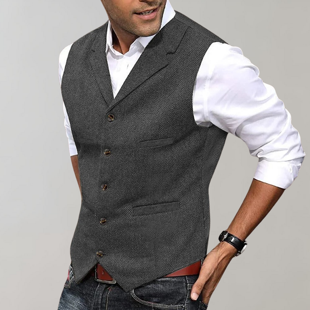 Hugo - Casual Chic Gilet for Men-Gray-XS-Nora Luxe