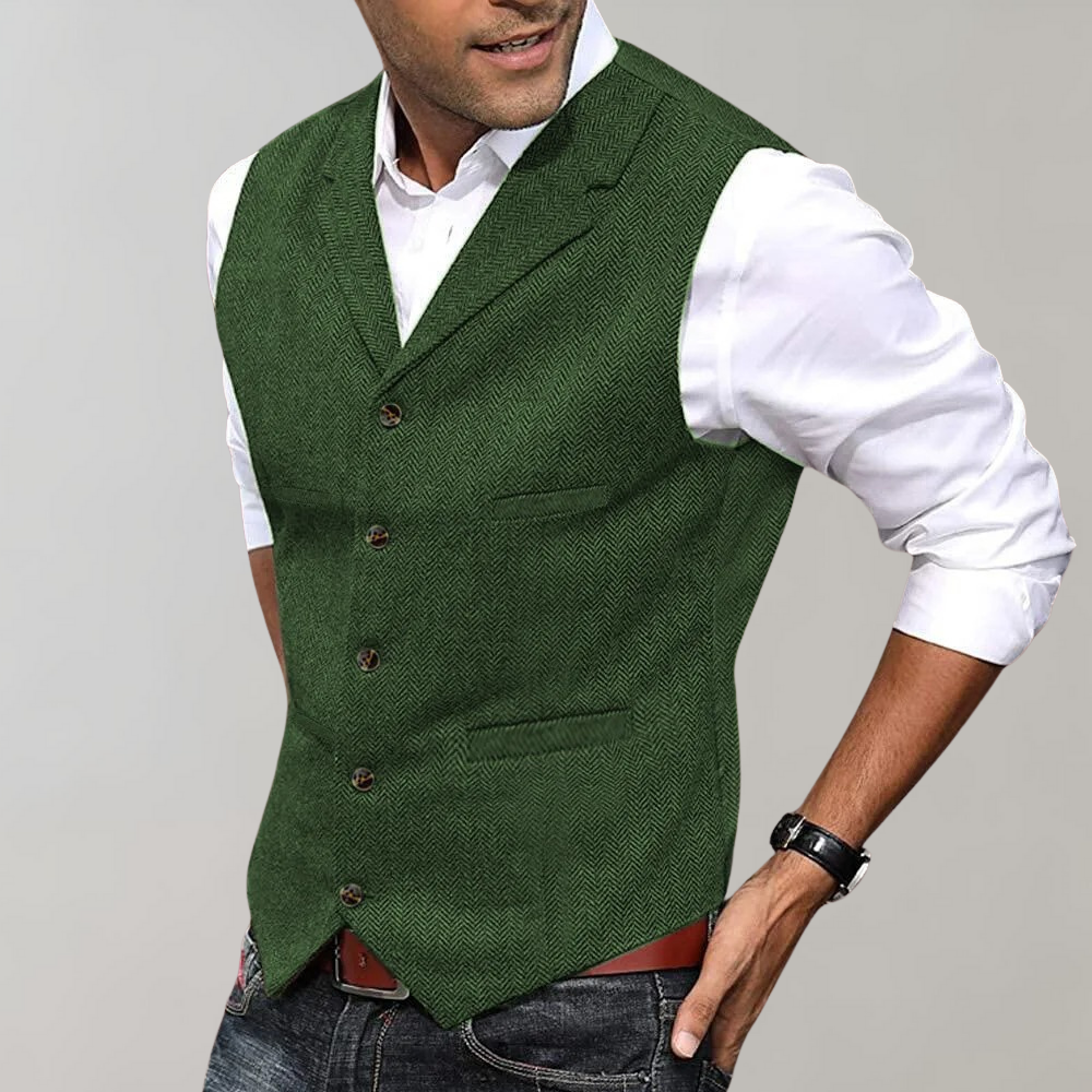 Hugo - Casual Chic Gilet for Men-Green-XS-Nora Luxe
