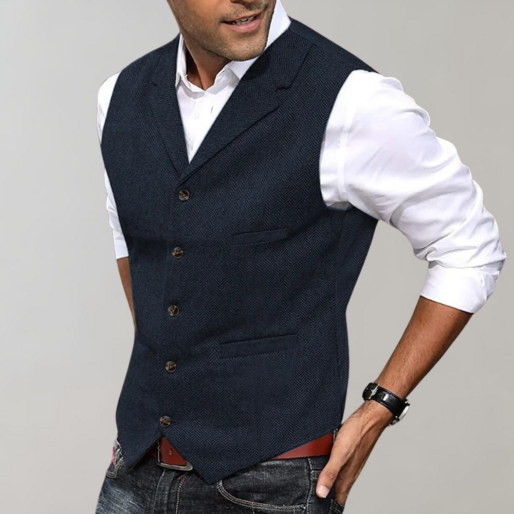 Hugo - Casual Chic Gilet for Men-Marine blue-XS-Nora Luxe