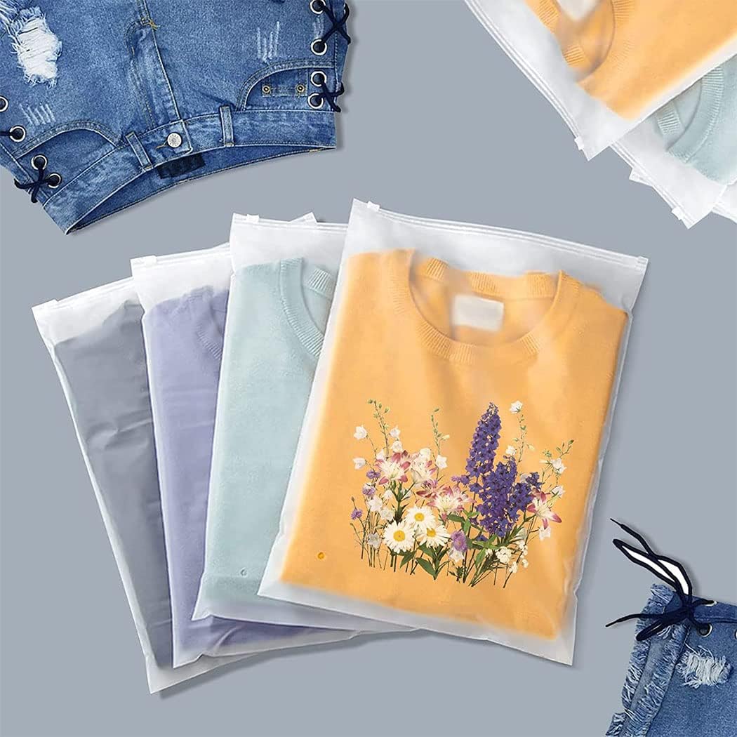 Resealable Frosted Zip Bags – 40-Pack Clothing Storage Sleeves with Vent Holes (Buy 1, Take 1 FREE)