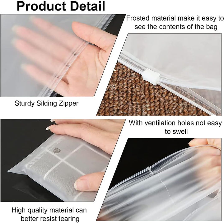 Resealable Frosted Zip Bags – 40-Pack Clothing Storage Sleeves with Vent Holes (Buy 1, Take 1 FREE)