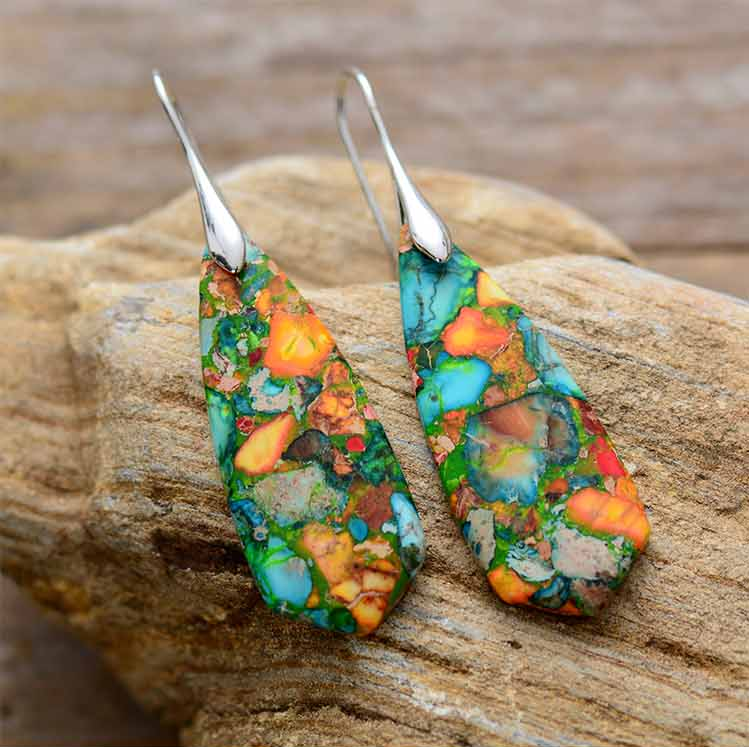 Imperial Jasper Earrings | Unique Gemstone Jewellery-Nora Luxe