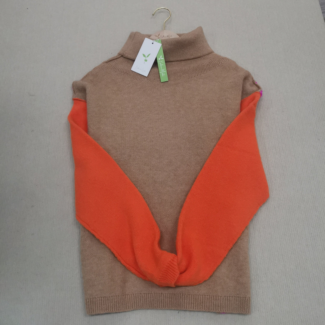 Impressive Color Block Knitted Sweater - AutumnVibe-S-Nora Luxe