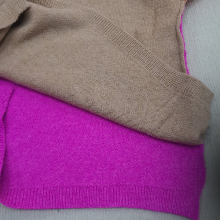 Impressive Color Block Knitted Sweater - AutumnVibe-S-Nora Luxe