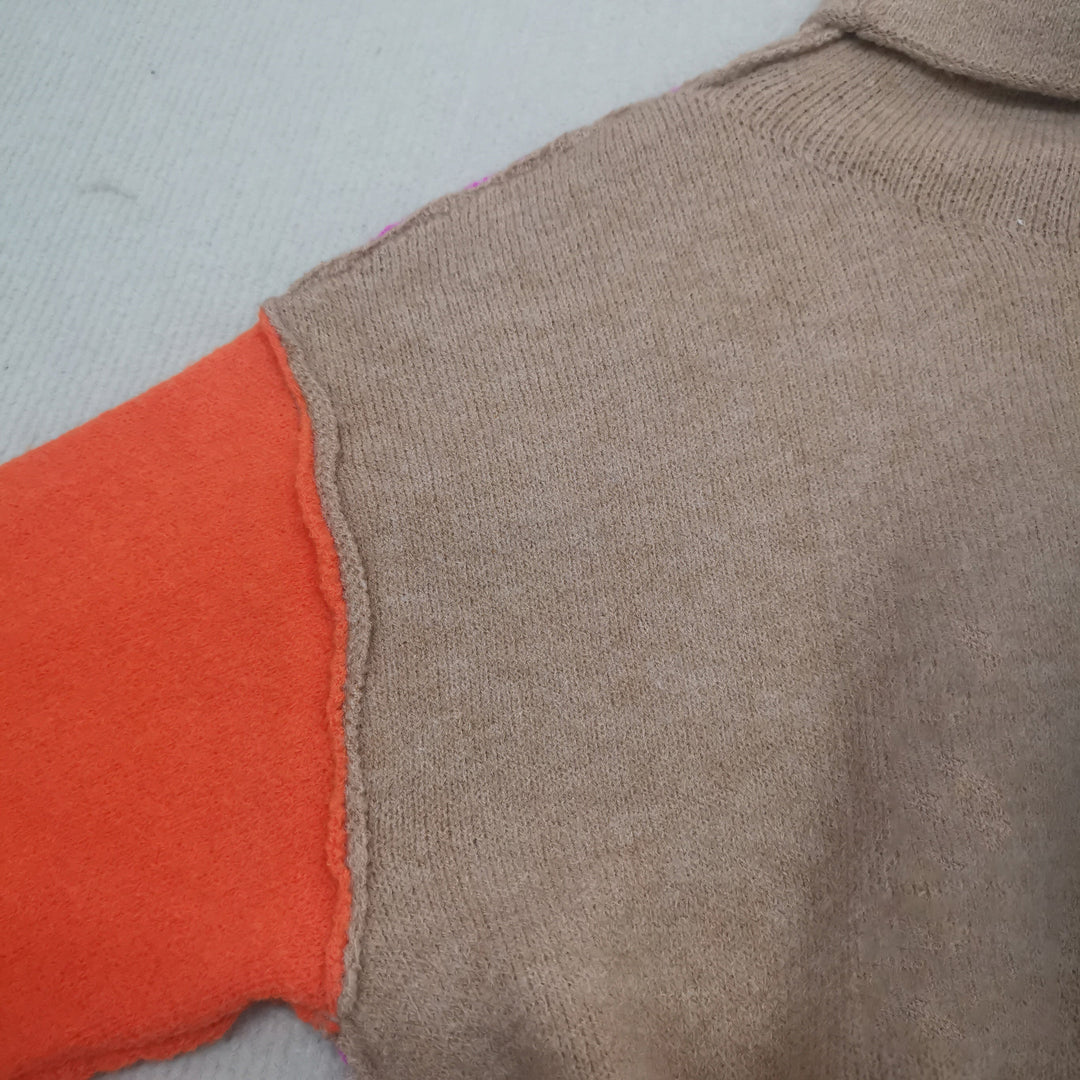Impressive Color Block Knitted Sweater - AutumnVibe-S-Nora Luxe