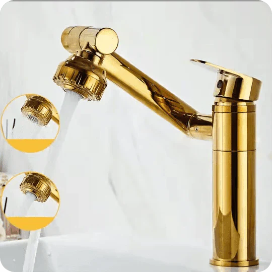 Innovative Bathroom Tap - TwistFlow-Gold-Nora Luxe