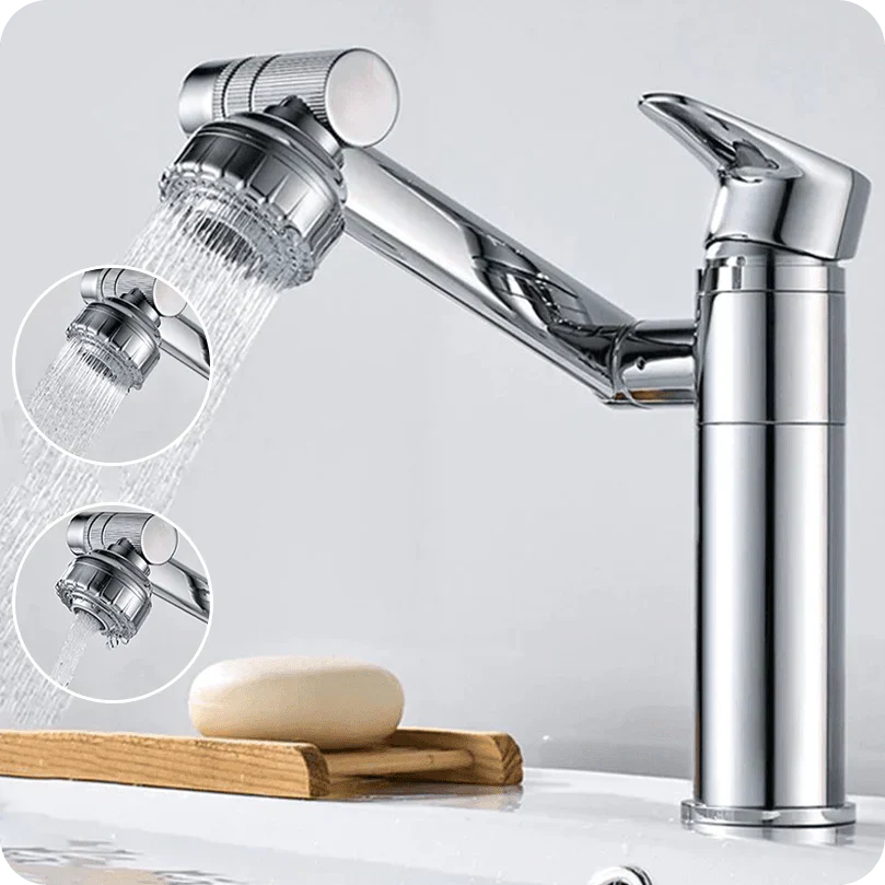 Innovative Bathroom Tap - TwistFlow-Silver-Nora Luxe