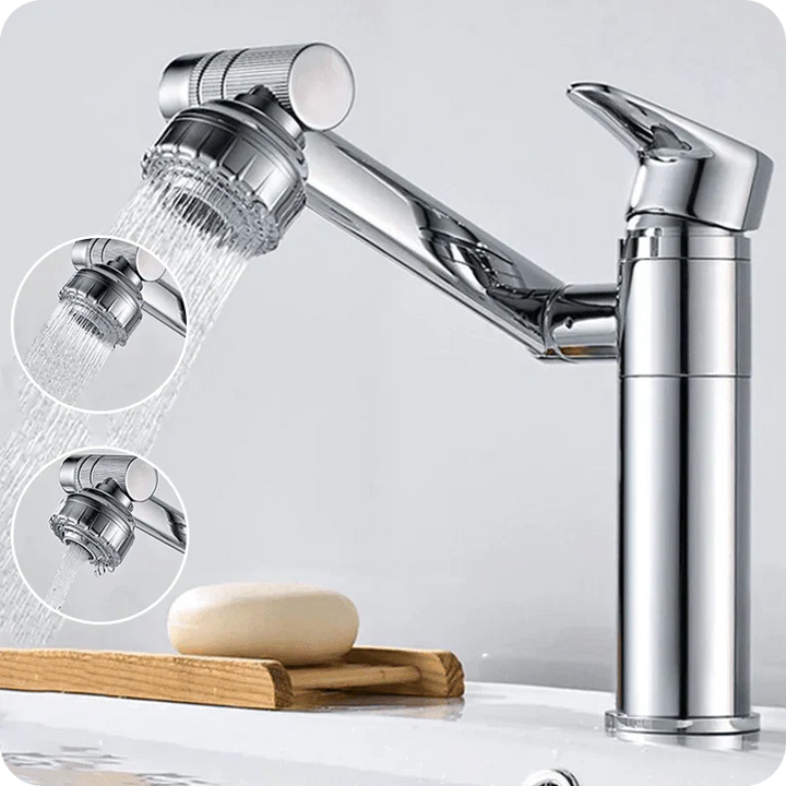 Innovative Bathroom Tap - TwistFlow-Silver-Nora Luxe