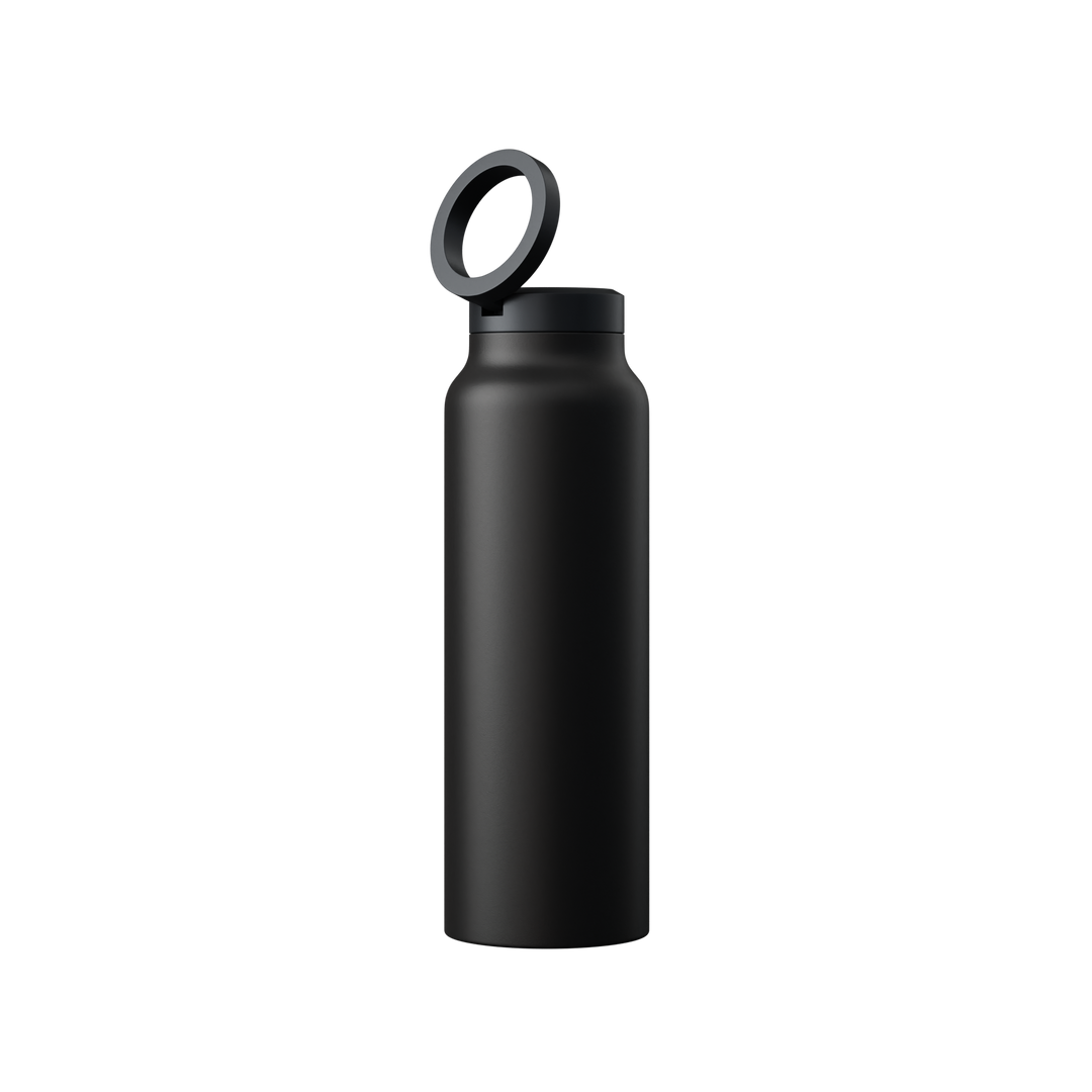 Innovative Water Bottle with Magnetic Ring - HydroSnap-Black-M (720ml)-Nora Luxe