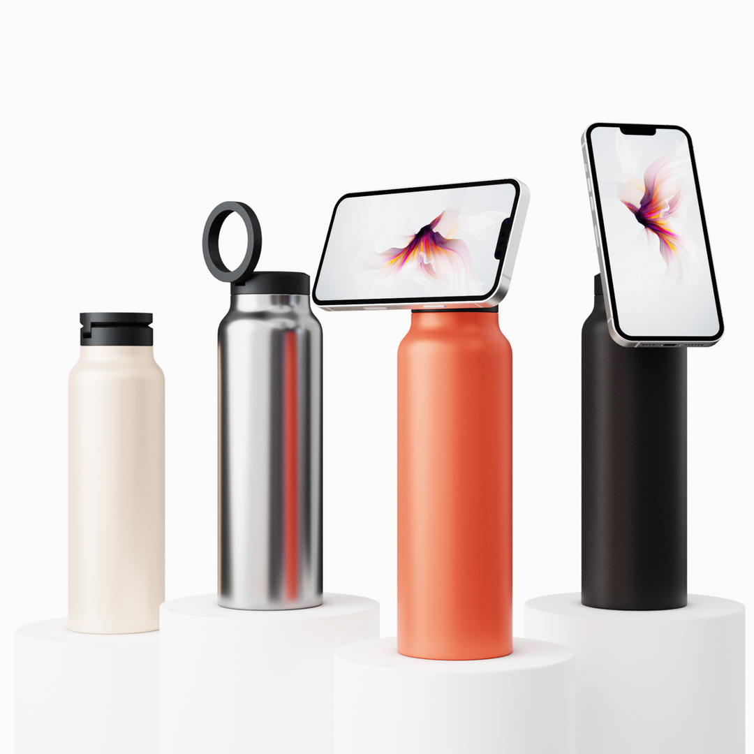 Innovative Water Bottle with Magnetic Ring - HydroSnap-Black-M (720ml)-Nora Luxe
