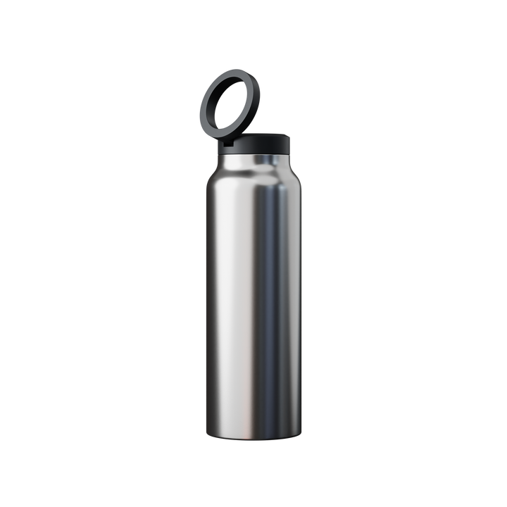 Innovative Water Bottle with Magnetic Ring - HydroSnap-Steel-M (720ml)-Nora Luxe